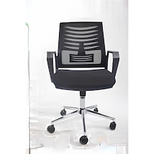 Ergonomik Ofis Sandalyesi Ayarlanabilir Yükseklik Döner Koltuk Rahat Çalışma Koltuğu Siyah