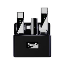 Lcd Ekranlı Kablosuz Yaka Mikrofonu Şarj Kutusu Taşınabilir