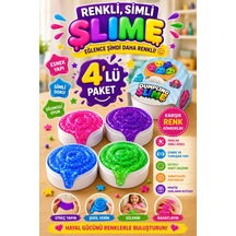 4'lü Slime Oyun Jeli Simli Streç Hamur Eğitici Duyusal Oyun Motor Beceri Geliştiren Oyuncak Renkli