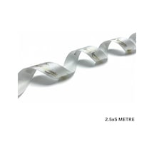 Hayırlı Ramazanlar Yazılı Hediye Paketleme Kurdelesi, Altın Varak Saten Kurdele, 2.5cm X 5m, Krem Standart