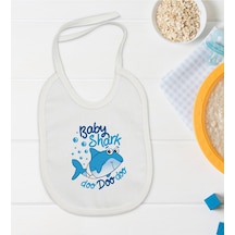 BK Kids Baby Shark Tasarımlı Bebek Mama Önlüğü - Model 1