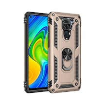 Newface - 264 - Xiaomi Redmi Note 9 Kılıf Sofya Yüzüklü Silikon Kapak - Aconcept - - Gold Diğer