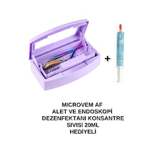 Çift Bölmeli Manikür Pedikür Aletleri Sterilizasyon Kutusu Mor Ve Konsantre Dezenfektan Sıvısı Hediyeli