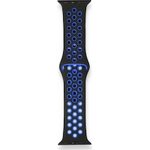 Apple Uyumlu  Watch 38-40mm Silikon Kayış - Siyah/lacivert