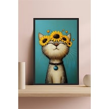 Kedi Tasarımlı Çerçeve Görünümlü Mdf Tablo Çok Renkli - 713605801 Çok Renkli