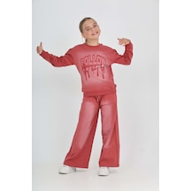 Toontoy Kids Toontoy Kız Çocuk Follow Baskılı Eşofman Takım Kiremit