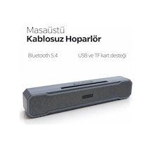 Metal Izgara Ön Yüzeyli Uzun Gövdeli Usb Destekli Kablosuz Masaüstü Hoparlör - Lisinya