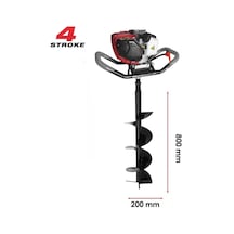 Gardenpro Ea142 Toprak Burgu Makinası 4 Zamanlı Motor 200 Mm