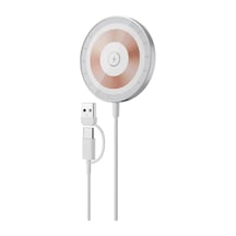 Aw24 2in1 Şeffaf Magsafe İle Uyumlu Kablosuz Şarj Cihazı Usb-a/type-c Çift Giriş, 15w Hızlı Manyetik Şarj - 1