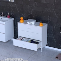 Modilayn Söke 3'lü Çekmeceli Banyo Dolabı 75 X 75 X 32,5 Cm Lik Çok Yönlü Kullanım Çekmeceler Sayesinde Banyonuz Daha Düzenli. Beyaz