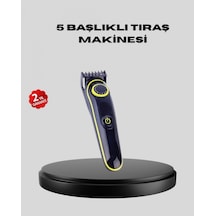 5 Başlıklı Şarjlı Tıraş Makinesi Saç, Sakal, Burun Ve Vücut İçin Çok Fonksiyonlu Bakım Seti