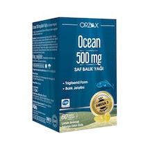 Ocean Omega-3 Balık Yağı 500 Mg 60 Kapsül Saf Balık Yağı İçeren Takviye Edici Gıda.