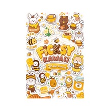Kawaii Stili Sevimli Arı Sticker Seti - 22 Adet Etiket Çıkartma Diğer