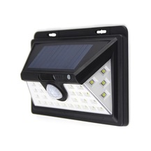 Güneş Enerjili Köşe Duvar Lambası, 34 Led, Pır Sensörlü, Işık Kontrollü, 3 Aydınlatma Modu, Ip65 Su Geçirmez, 2200mah Batarya Siyah Siyah