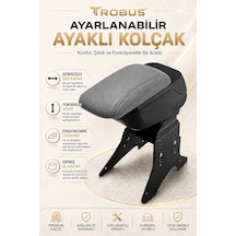 Trobus Volkswagen Golf 5 2003-2009 Uyumlu Gri Ayaklı Sürgülü Kolçak Ayarlanabilir Yükseklikli