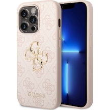 Apple Uyumlu iPhone 14 Pro Max Kılıf Guess Pu Deri Büyük Metal Logo Dizaynlı Kapak