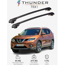 Nıssan X-traıl 2014-2020 Trx2 Thunder Carrier Kilitli Ara Atkı Taşıyıcı Tavan Barı Siyah