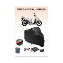 Siyah Honda Sh 300 Arka Çanta Uyumlu Motosiklet Branda Su Geçirmez Dayanıklı Kumaş
