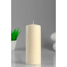 Silindir Krem Mum Lavanta Kokulu Genişlik 5 Cm - Yükseklik 15 Cm Krem