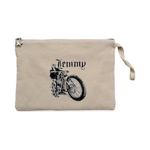 Motörhead Lemmy Kilmister Motorbike Krem Cüzdan / El Çantası Krem