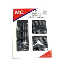 Mc Dikiş İğnesi Seti, 60 Parça, Gümüş Gözlü, Karışık Boy Ve 5 Jumbo İğne, 03921 Diğer