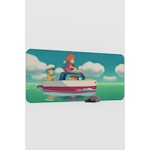 Ponyo Anime V5 - 90x40 Xxl Gaming Kauçuk Kaymaz Taban Mouse Pad Fare Altlığı