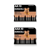 Alkalin Aaa 10'lu Paket + Alkalin Aa 10'lu Paket Piller