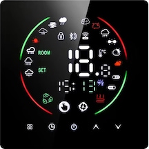 Jeehugo East2 Siyah Su Isıtma Akıllı Termostat - Tam Dokunmatik, Çocuk Kilidi, Ntc Sensörlü, Otomatik/manuel Mod, 7 Gün Programlanabilir, Durum Belleği, 3a