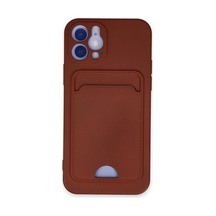 Apple İphone 12 Kılıf Kelvin Kartvizitli Silikon - Bordo