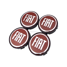 Fiat Logolu Kırmızı 58 Mm Dış 55 Mm İç Çap Geçmeli 3d Jant Göbeği Kapak Seti, 4 Adet