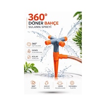 360 Döner Bahçe Sulama Fıskiyesi, 4 Kollu Otomatik Sprinkler, Kazıklı Tasarım, Geniş Alan Kapl