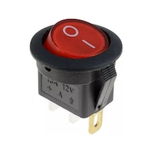 Mr-131a Yuvarlak Işıklı Anahtar On-off 3 Bacaklı 12volt Kırmızı