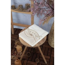 %100 Pamuk Fiyonk Güpürlü Çeyizlik Havlu 50x90 - Vizon