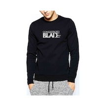 Blade S Baskılı Siyah Erkek Örme Sweatshirt
