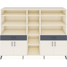 Hyperion Dolap 12 Raflı 2 Çekmeceli 4 Kapaklı 220x44x163 Aytaşı-a Aytaşı-aytaşı/antrasit