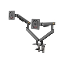 North Bayou Nb Ergonomic F160 17-32" Çift Kol 2-9 Kg Amortisörlü Monitör Standı Açık Ceviz