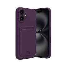 Newface Apple İphone 16 Kılıf Kelvin Kartvizitli Silikon - Derin Mor