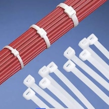 Beyaz Kablo Bağı Plastik Cırt Kelepçe 4.8x300mm 30cm 100