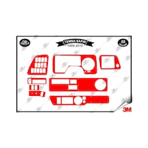 Temsa Safir 1999-2010 Torpido Konsol Trim Göğüs Maun Kaplama Set 55 Parça Kırmızı Renk