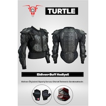 Motokit Crayzbull Turtle Body Armor Tam Vücut Korumalı Motosiklet Body Armour + Eldiven Ve Buff Hediyeli