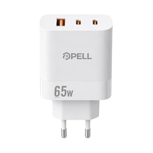 Pell 65w Pd Ultra Hızlı Şarj Başlığı, 2x Usb-c + Usb-a, Akıllı Güç Yönetimi, Laptop Ve Telefon İle Uyumlu