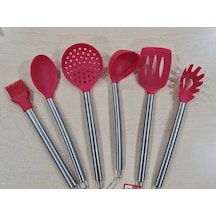 Lüx Metal Saplı Isıya Dayanıklı Silikon Yanmaz Yapışmaz 6 Parça S