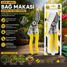 Ers Çelik Ağızlı Bağ Makası - Güvenli Kilit Sistemi - Ergonomik Kulp