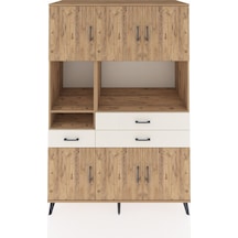 Kronos Dolap 9 Raflı 3 Çekmeceli 6 Kapaklı 132x59x195 Çam-çam... Çam