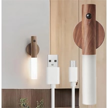 Modern Sensörlü Usb Şarjlı Mıknatıslı Duvar Aplik Masa Lambası Gün Işığı Sarı