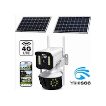 9mp 3 Lens Güvenlik Kamerası Solar Güneş Panelli Hareket Takibi Dahili Batarya Sesli Sim Kartlı