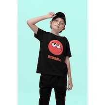 Sevbano Unisex Red Ball Baskılı Oyun Çocuk Tişört Siyah
