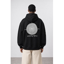 Respire Erkek Essentials Nakışlı Oversize Hoodie Siyah