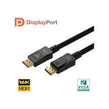 Paugge Vesa Sertifikalı Displayport 2.1 Kablo 16k 60hz, 8k 120hz, 8k 60hz, 4k 240hz 2 Metre