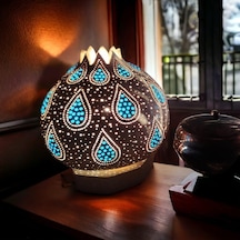 Su Damlası Desenli Beyaz Renk Su Kabağı Lamba Beyaz